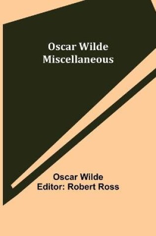 Cover of Oscar Wilde Miscellaneous