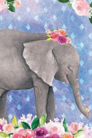 Cover of Bullet Journal for Animal Lovers Baby Elephant in Flowers