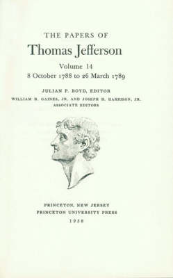 Cover of The Papers of Thomas Jefferson, Volume 14
