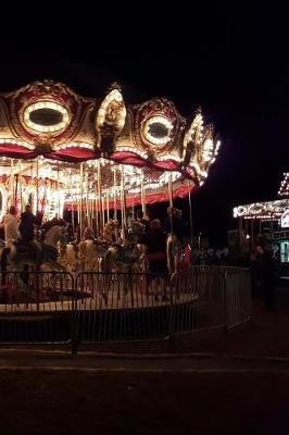 Cover of Journal Carousel Merry Go Round Amusement Park Night Lights