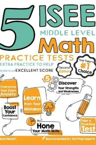 Cover of 5 ISEE Middle Level Math Practice Tests