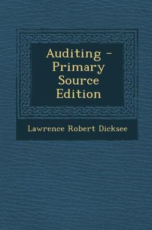 Cover of Auditing - Primary Source Edition