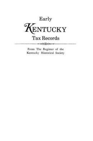 Cover of Early Kentucky Tax Records