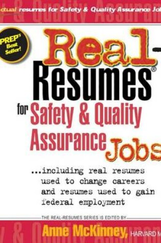 Cover of Real-Resumes For Safety & Quality Assurance Jobs