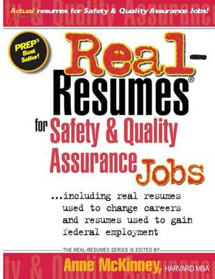 Book cover for Real-Resumes For Safety & Quality Assurance Jobs