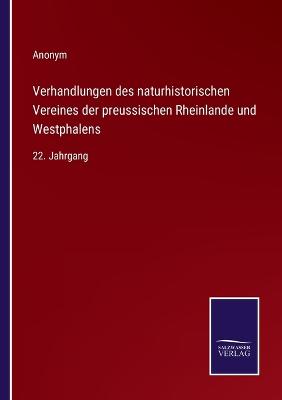 Book cover for Verhandlungen des naturhistorischen Vereines der preussischen Rheinlande und Westphalens