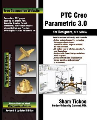 Book cover for PTC Creo Parametric 3.0 for Designers