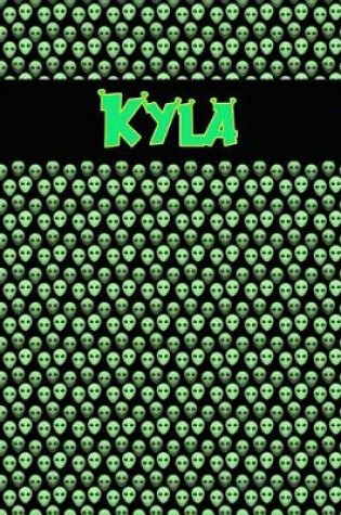 Cover of 120 Page Handwriting Practice Book with Green Alien Cover Kyla