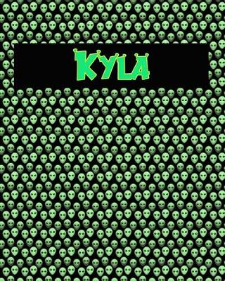 Book cover for 120 Page Handwriting Practice Book with Green Alien Cover Kyla