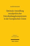 Book cover for Optimale Ansiedlung sozialpolitischer Entscheidungskompetenzen in der Europäischen Union