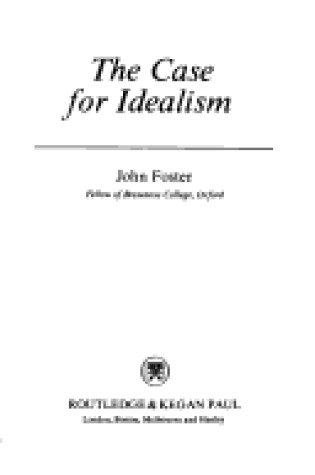 Cover of Case for Idealism