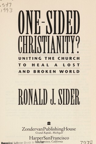 Cover of One-Sided Christianity?