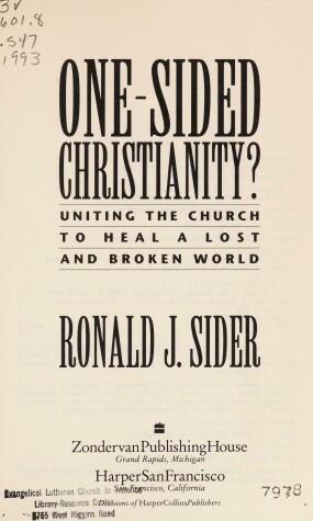 Book cover for One-Sided Christianity?