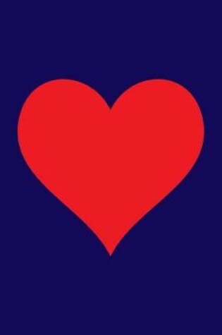 Cover of 100 Page Blank Notebook - Red Heart on Navy Blue
