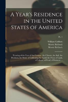 Book cover for A Year's Residence in the United States of America