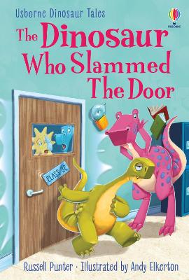 Book cover for The Dinosaur who Slammed the Door