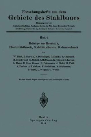 Cover of Beitrage Zur Baustatik, Elastizitatstheorie, Stabilitatstheorie, Bodenmechanik