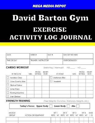 Book cover for David Barton Gym Exercise Activity Log Journal