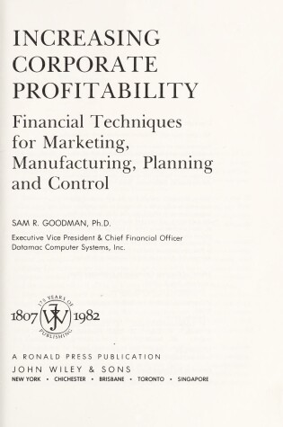 Cover of Increasing Corporate Profitability