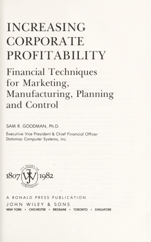 Book cover for Increasing Corporate Profitability