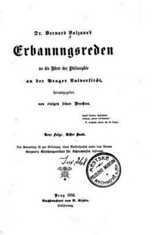 Cover of Erbauungsreden an die Hörer der Philosophie an der Prager Universität