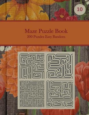 Book cover for Maze Puzzle Book, 200 Puzzles Easy Random, 10