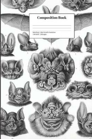 Cover of Composition Book Wide-Ruled Bats Scientific Illustrations