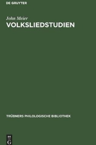 Cover of Volksliedstudien