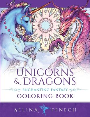 Book cover for Unicorns and Dragons - Enchanting Fantasy Coloring Book