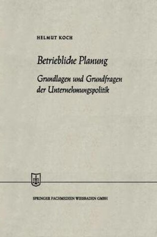 Cover of Betriebliche Planung