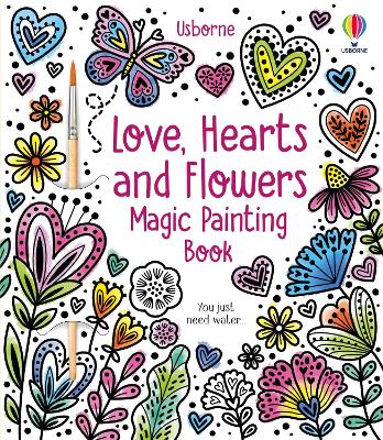 Book cover for Love, Hearts and Flowers Magic Painting Book