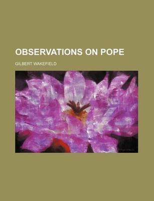 Book cover for Observations on Pope