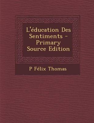 Book cover for L'Education Des Sentiments