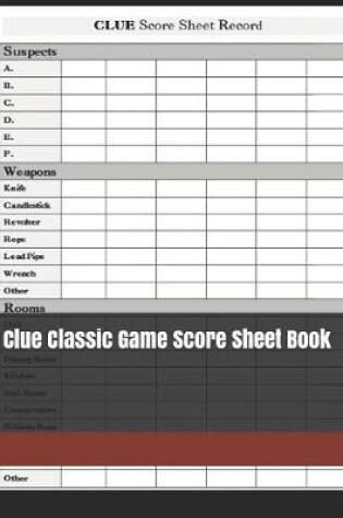 Cover of Clue Classic Game Score Sheet Book