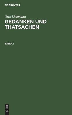 Book cover for Gedanken und Thatsachen