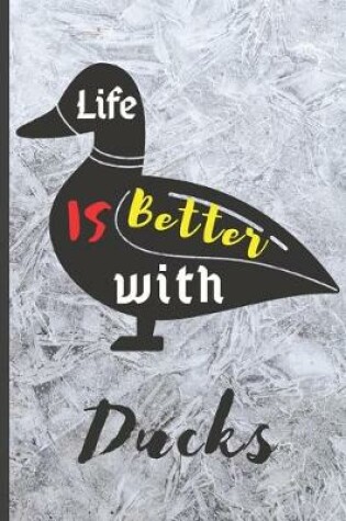 Cover of Blank Vegan Recipe Book to Write In - Life Is Better With Ducks