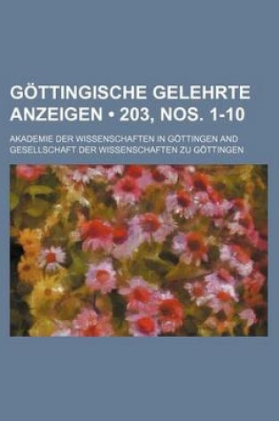 Cover of Gottingische Gelehrte Anzeigen (203, Nos. 1-10)