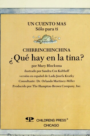 Cover of Chirrinchinchina: Que Hay En La Tina?