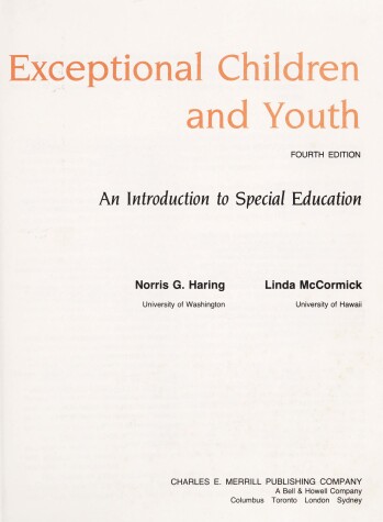 Book cover for Exceptional Children and Youth