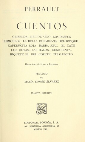 Book cover for Cuentos de Perrault