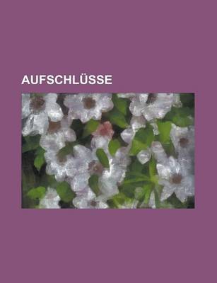 Book cover for Aufschlusse