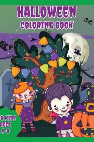 Cover of Halloween coloring book for kids ages 4-8