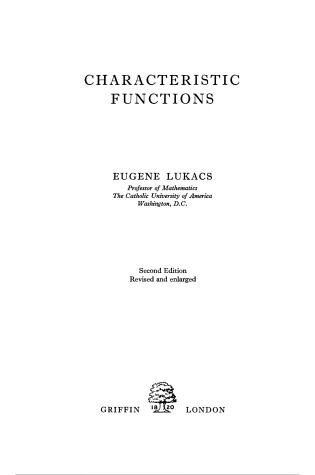 Cover of Characteristic Functions