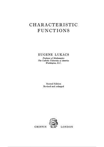 Book cover for Characteristic Functions