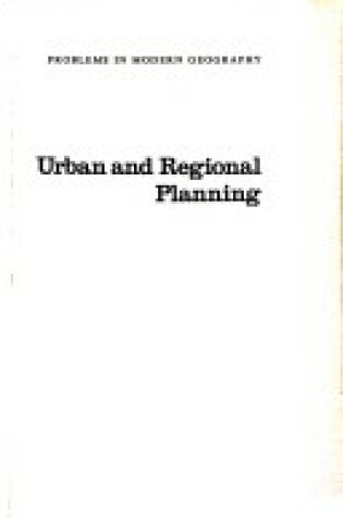 Cover of Hall: Urban & Regional Planning (U.S.