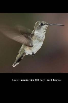 Book cover for Grey Hummingbird 100 Page Lined Journal