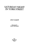 Book cover for Saturday Night in York Street