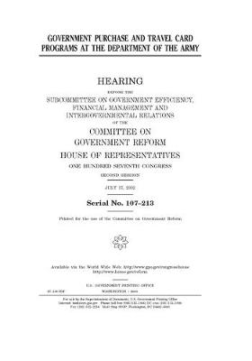 Book cover for Government purchase and travel card programs at the Department of the Army