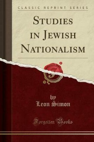 Cover of Studies in Jewish Nationalism (Classic Reprint)