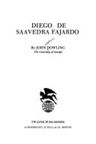 Cover of Diego De Saavedra Fajardo